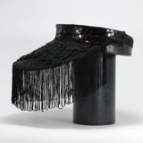 BLACK LACE TASSEL VISOR