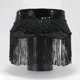 BLACK LACE TASSEL VISOR