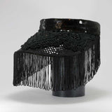 BLACK LACE TASSEL VISOR