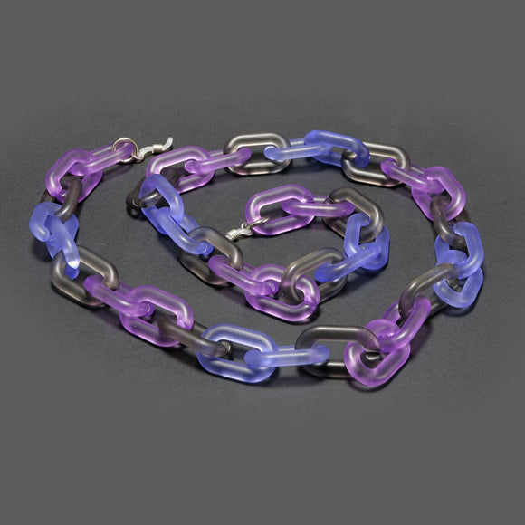 BLUE & PURPLE FROSTED SUNGLASSES CHAIN
