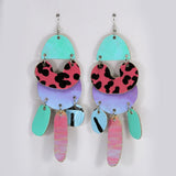 HAND PAINTED LEATHER EARRINGS