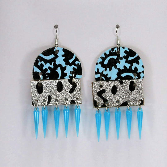 HAND PAINTED LEATHER EARRINGS