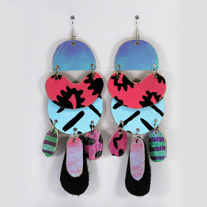 HAND PAINTED LEATHER EARRINGS