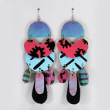 HAND PAINTED LEATHER EARRINGS