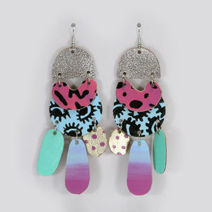 HAND PAINTED LEATHER EARRINGS