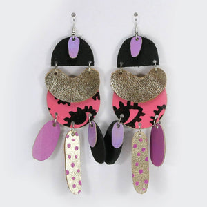 HAND PAINTED LEATHER EARRINGS