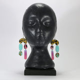 HAND PAINTED LEATHER EARRINGS