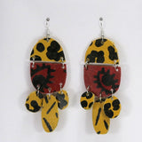 HAND PAINTED LEATHER EARRINGS