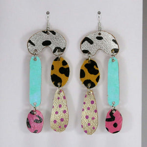 HAND PAINTED LEATHER EARRINGS