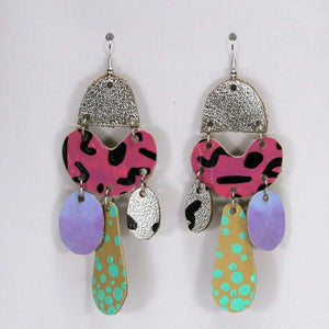 HAND PAINTED LEATHER EARRINGS