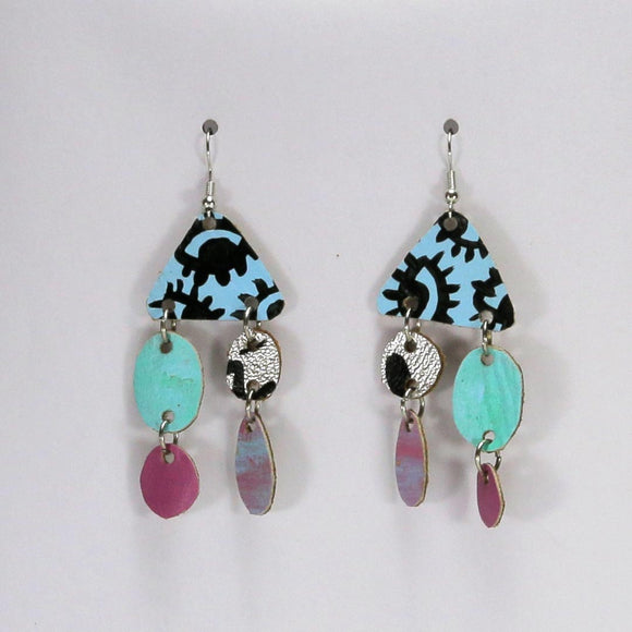 HAND PAINTED LEATHER EARRINGS