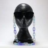 BLUE FROSTED SUNGLASSES CHAIN